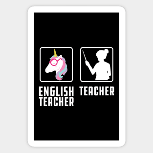 English Teacher Unicorn Magnet